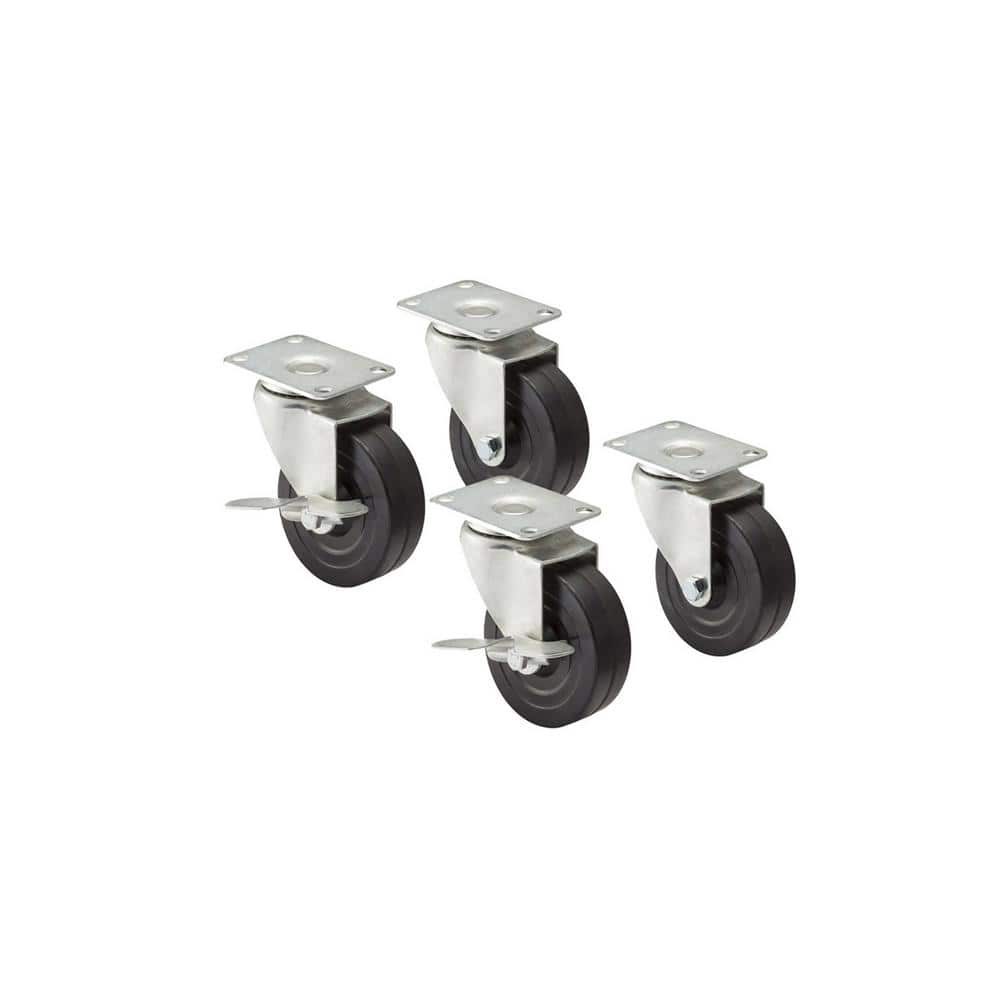 2.5 in. Caster kit with Step Brake and Swivel Lock (Set of 4 with Hardware) - Hercitys