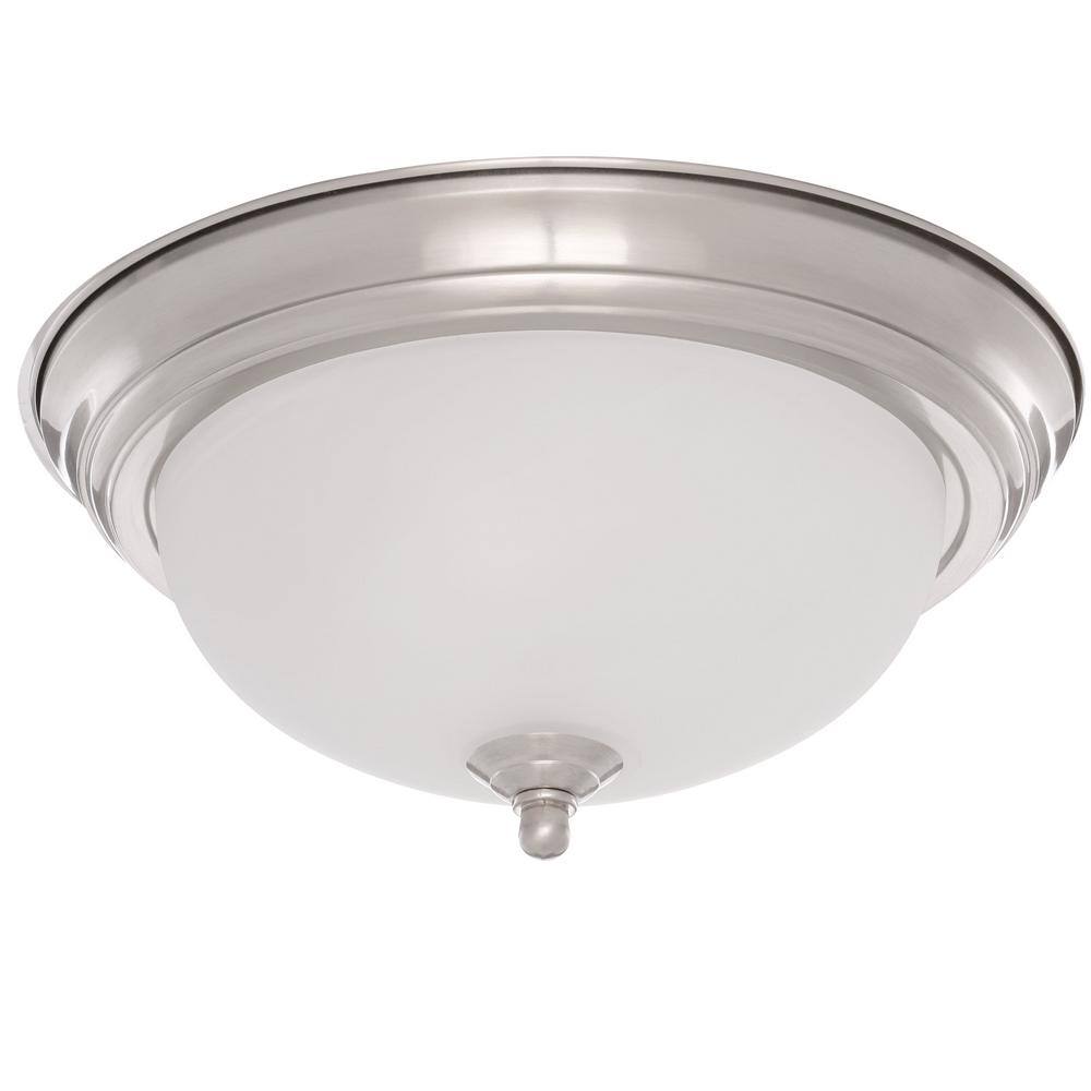 1-Light Brushed Nickel Flush Mount - Hercitys