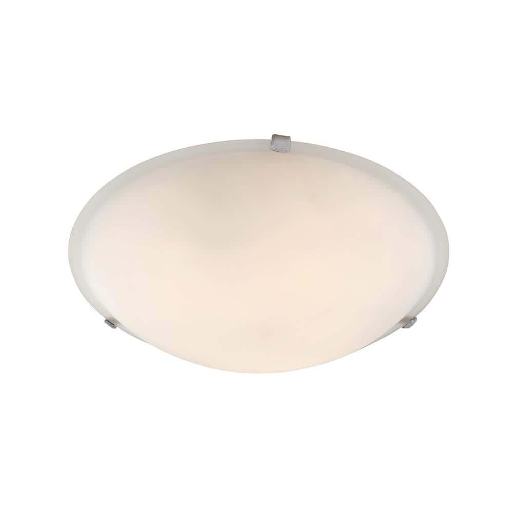 12 in. 2-Light Brushed Nickel Flush Mount Ceiling Light Fixture with Marbleized Glass Shade - Hercitys