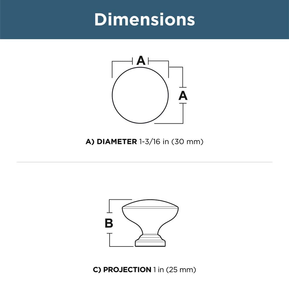 10-Pack Flat Round 1-3/16 in. (30 mm) Modern Champagne Bronze Cabinet Knobs - Hercitys