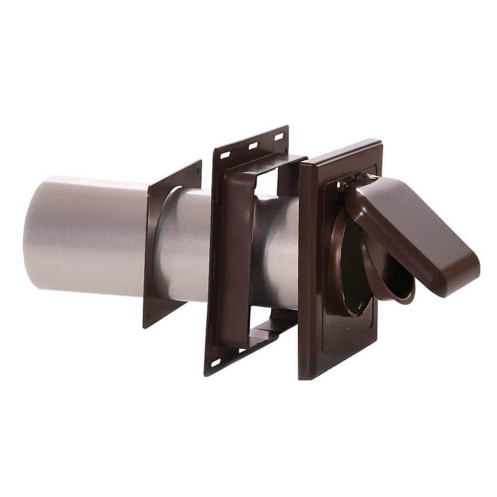 4 in. J Block or Wide-Mount Dual Door Wall Vent in Brown - Hercitys