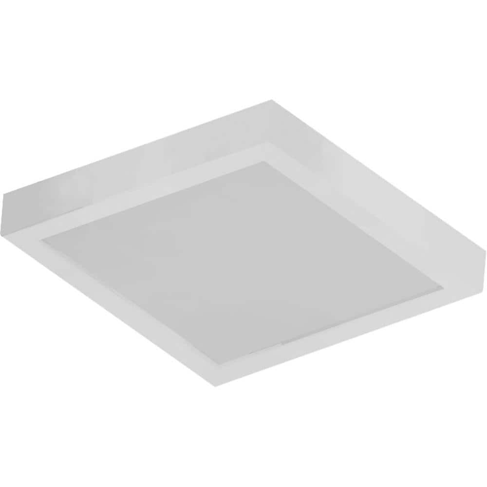 10 in. 1-Light White Integrated LED Indoor Mini Square Ceiling Flush Mount/Wall Mount Sconce – White Acrylic Square Lens - Hercitys