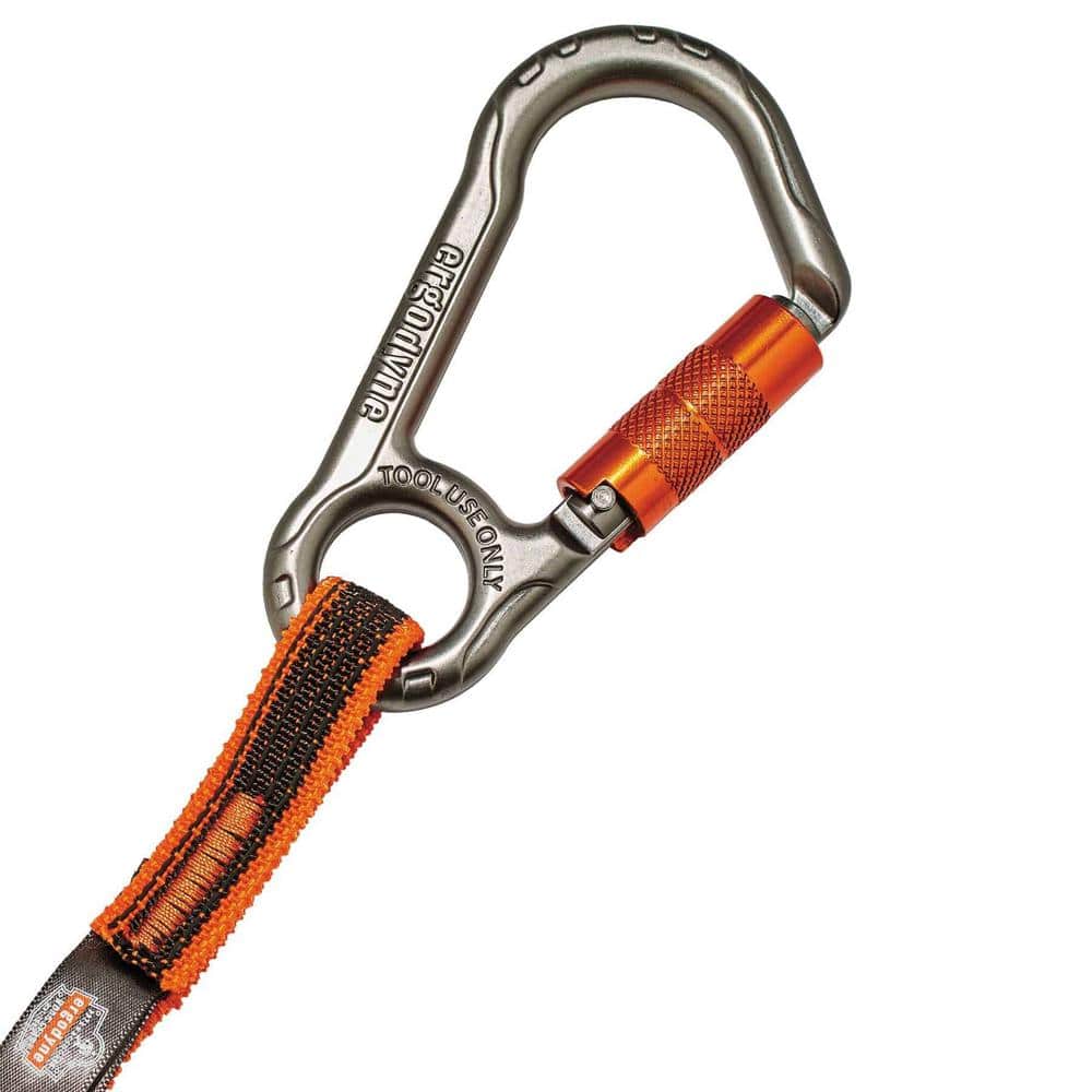 15 lbs. Orange and Gray Standard Dual Locking Carabiner Tool Lanyard - Hercitys