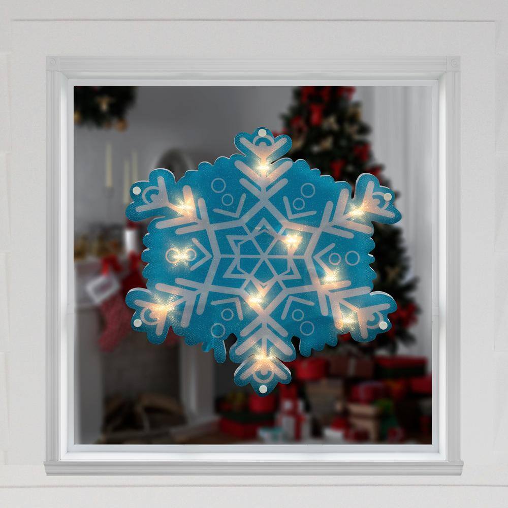 11.75 in. Lighted Snowflake Christmas Window Silhouette - Hercitys