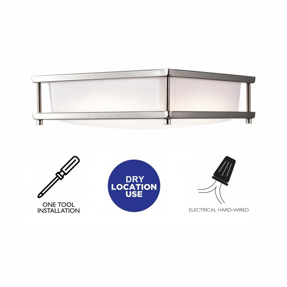 12 in. Brushed Nickel Dimmable 15-Watt Selectable LED Flush Mount Ceiling Light 3000K 4000K 5000K - Hercitys