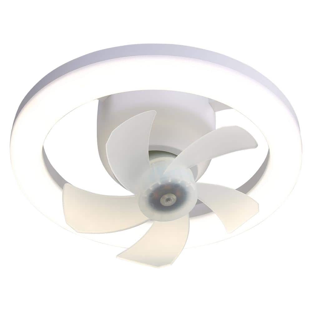 10 in. Indoor White Socket Ceiling Fan with Integrated LED Light and Remote - Hercitys