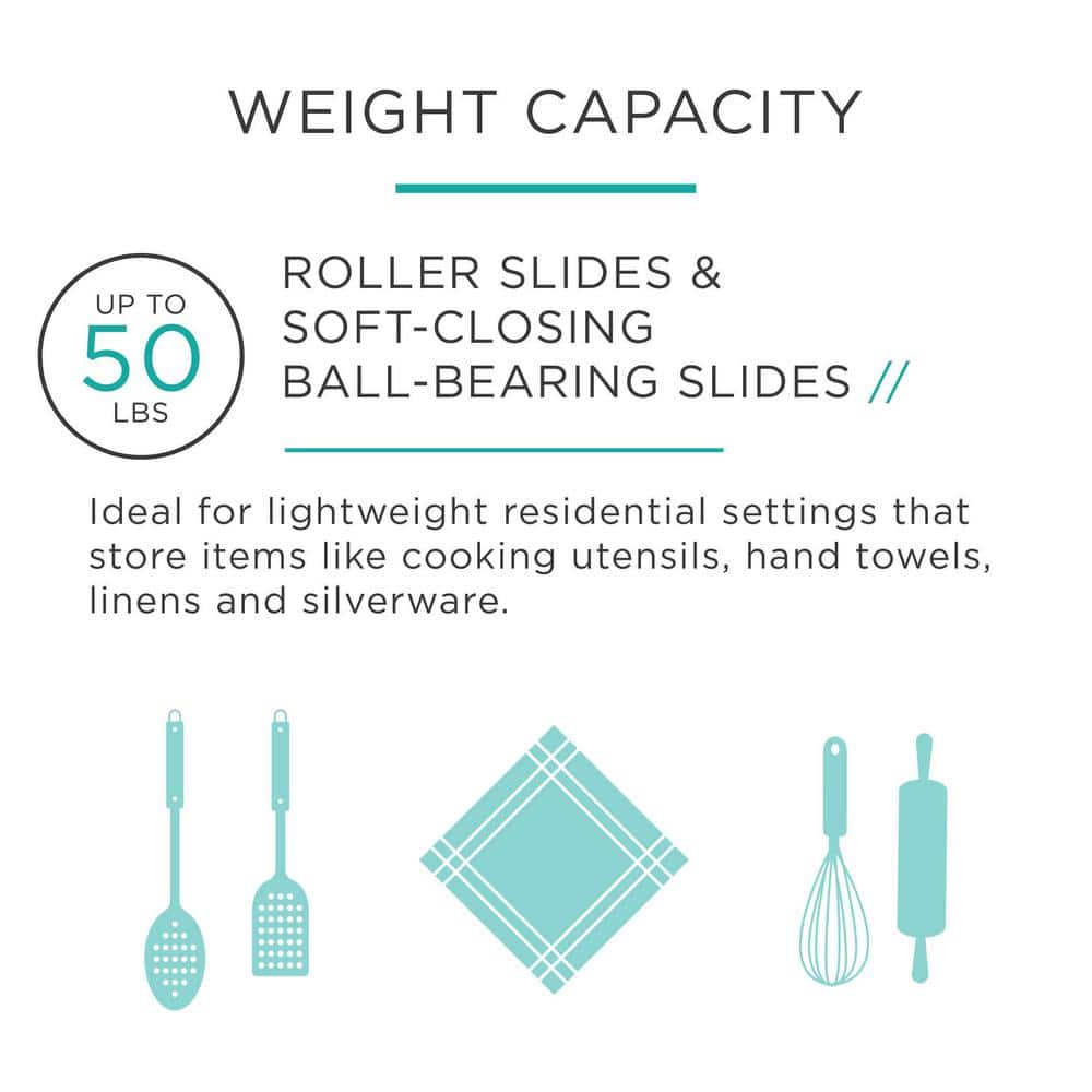 1 Pair 16 in. Soft-Close Full Extension Side Mount Ball Bearing Drawer Slide Set (2 Pieces) - Hercitys