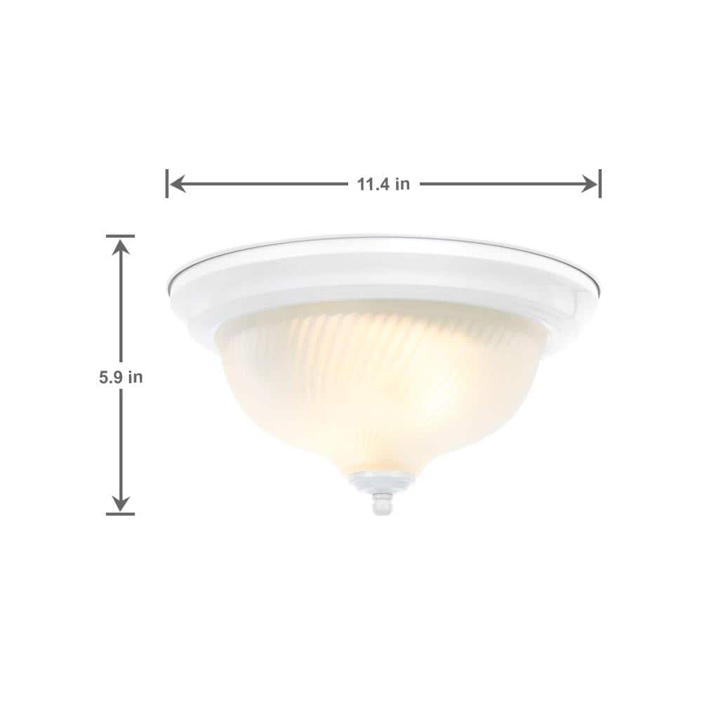 11 in. 2-Light White Flush Mount (2-Pack) - Hercitys