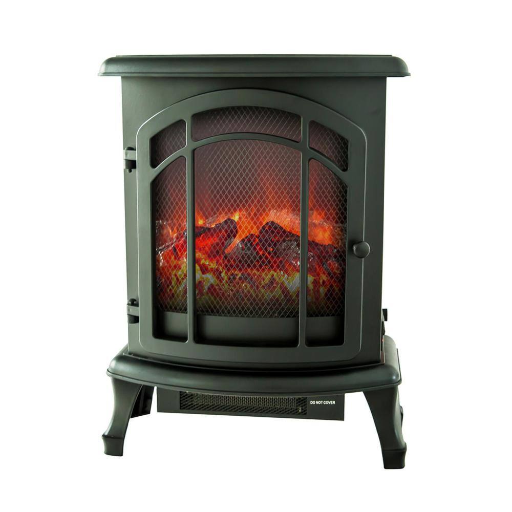 18.5 in. W Freestanding Portable Indoor ABS/Metal Electric Fireplace Stove in Black - Hercitys