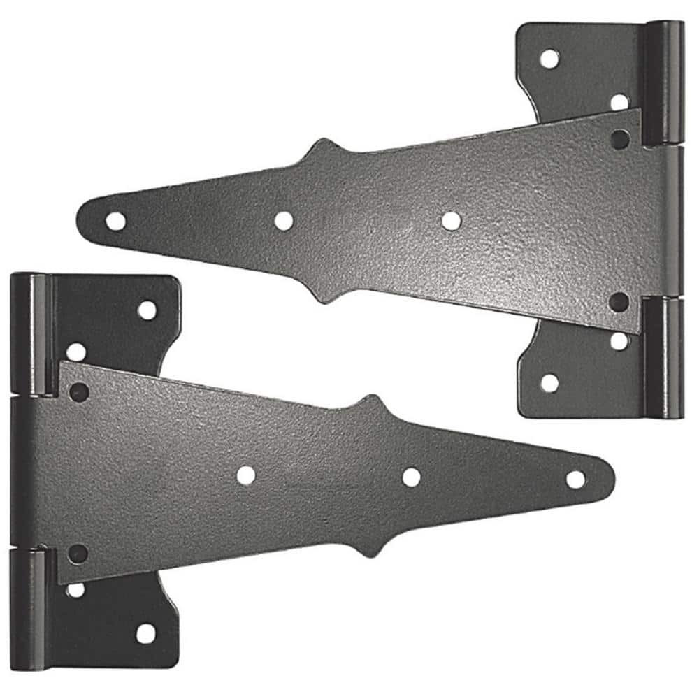 13 in. W x 10 in. H Black Heavy-Gauge Galvanized Steel Tee Hinge (24-Sets) - Hercitys