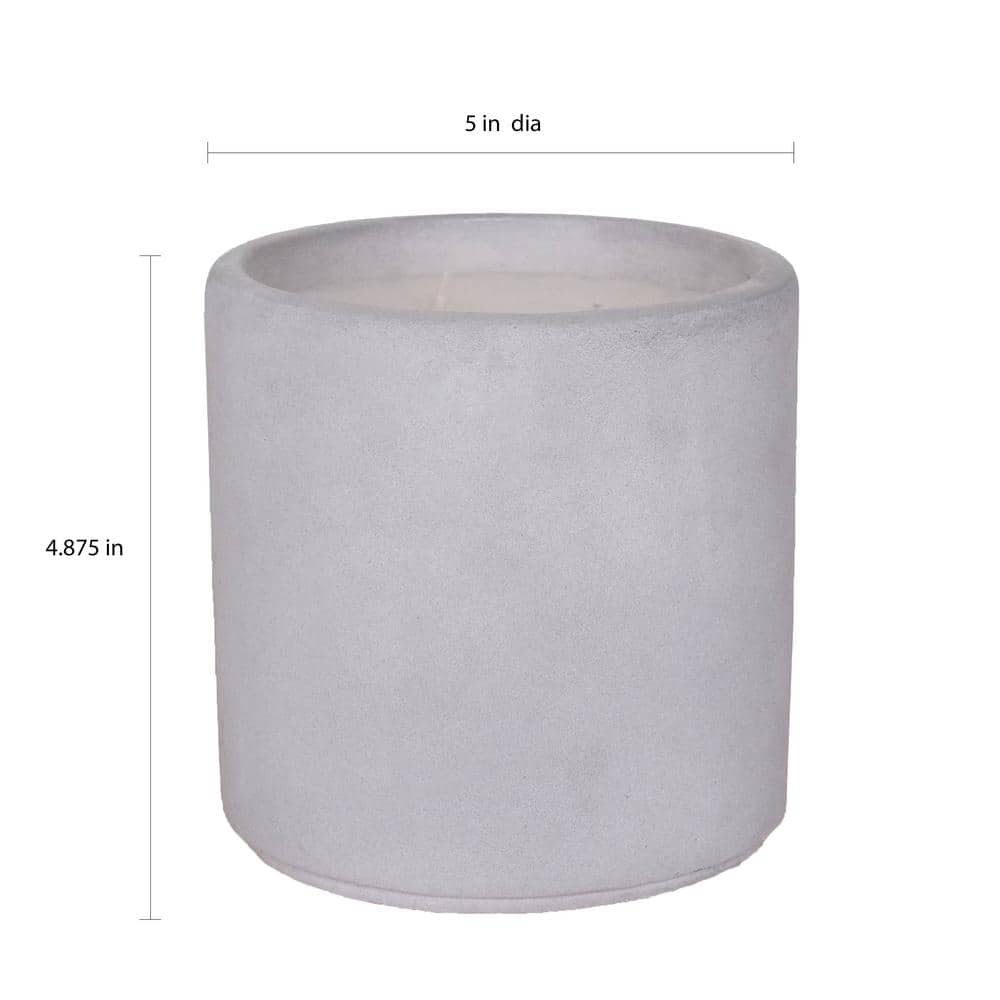 (Set of 2) Smooth Cement Cylinder Citronella Candle in Cement - Hercitys
