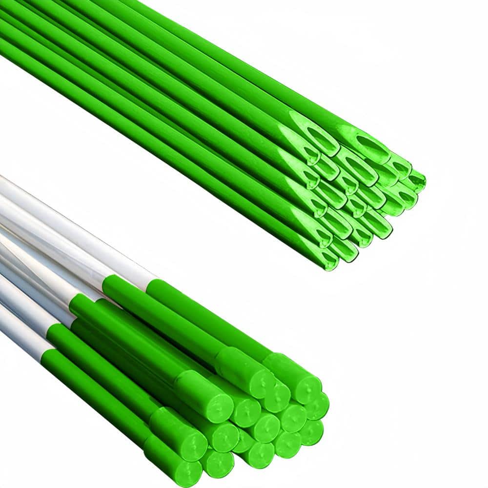 36 in. Driveway Markers 5/16 in. Dia Driveway Reflectors Hollow Snow Stakes, Green (50-Pack) - Hercitys