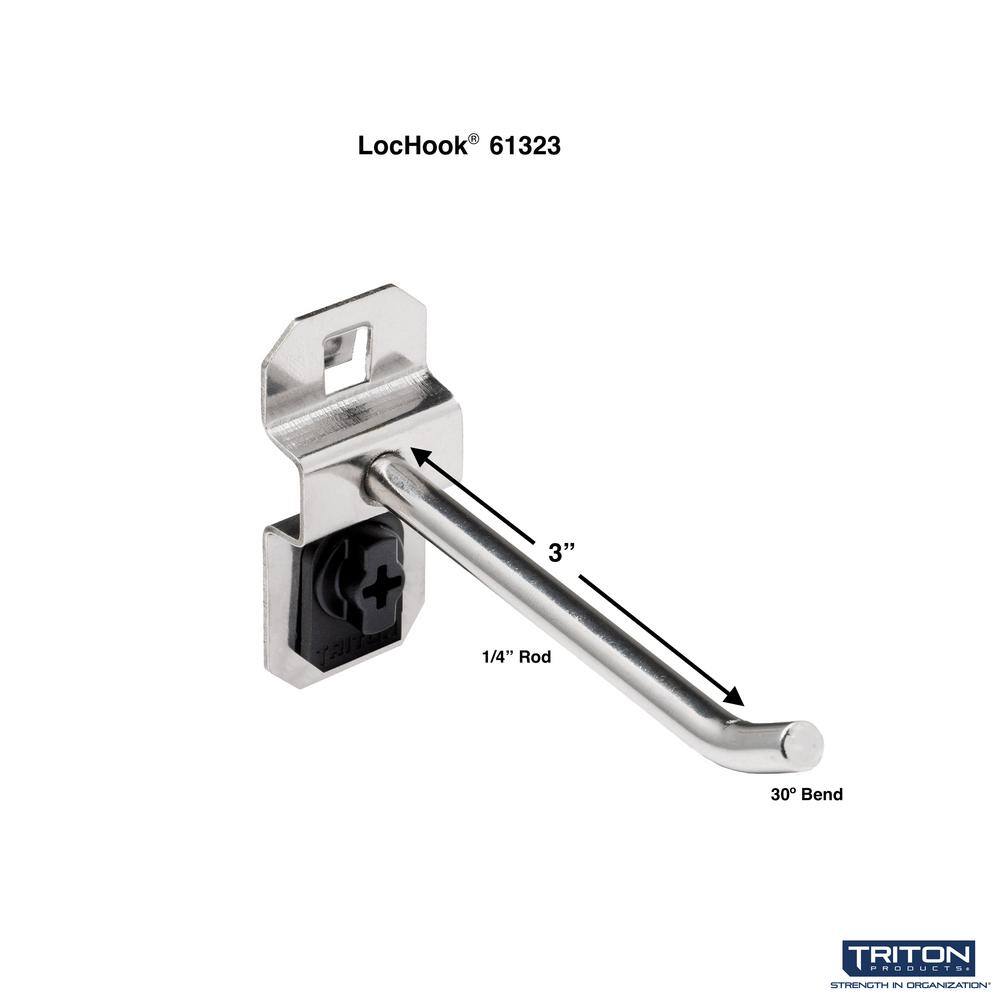 3 in. Single Rod 30 Bend Stainless Steel LocBoard Hooks (3-Pack) - Hercitys