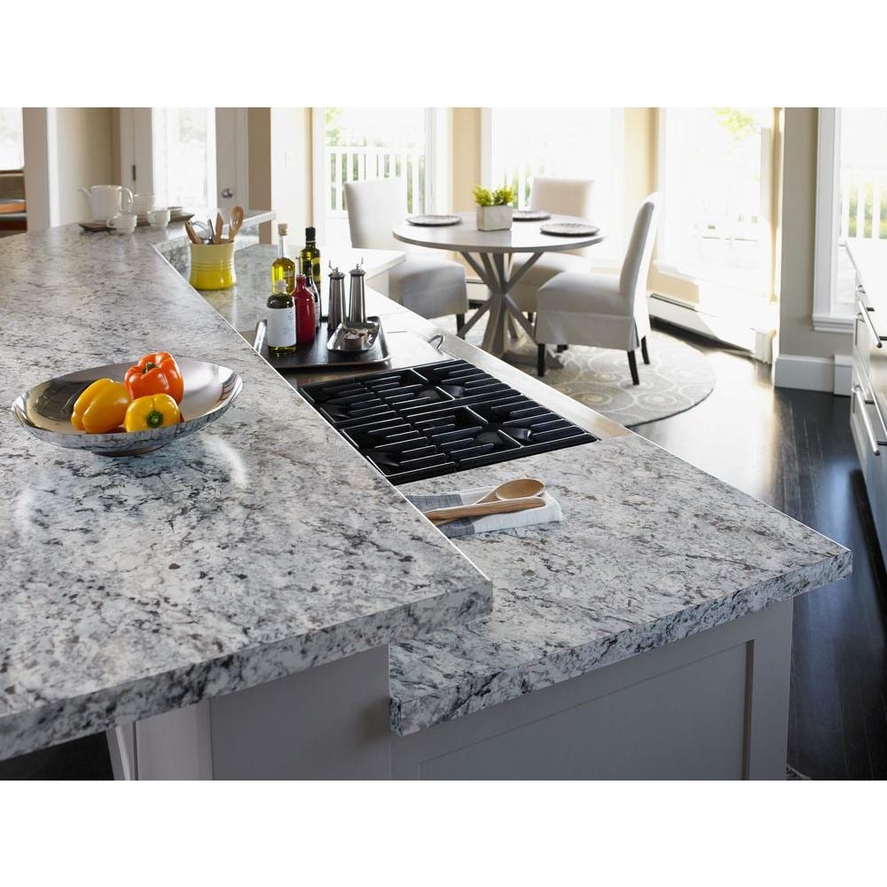4 ft. x 8 ft. Laminate Sheet in White Ice Granite with Artisan Finish - Hercitys
