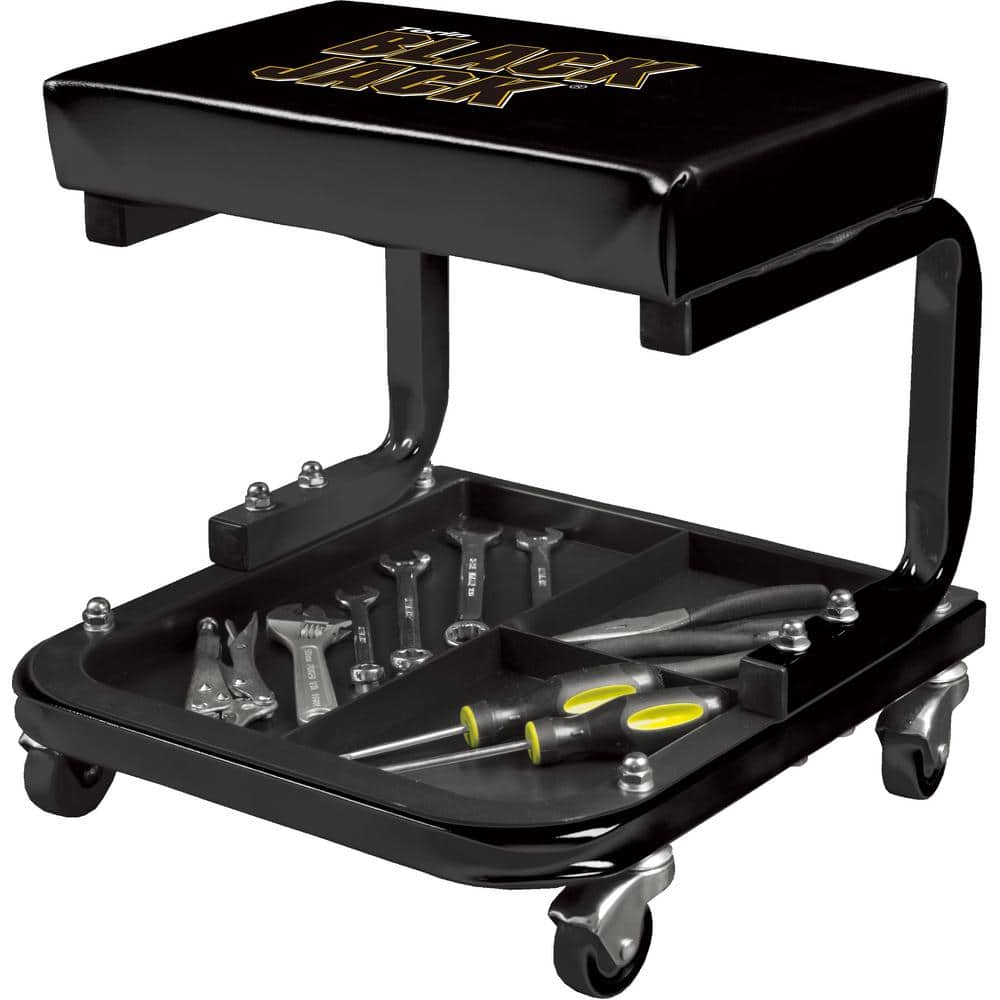 250 lbs. 14.4 in. L Rolling Mechanic Creeper Seat with Tool Tray - Hercitys