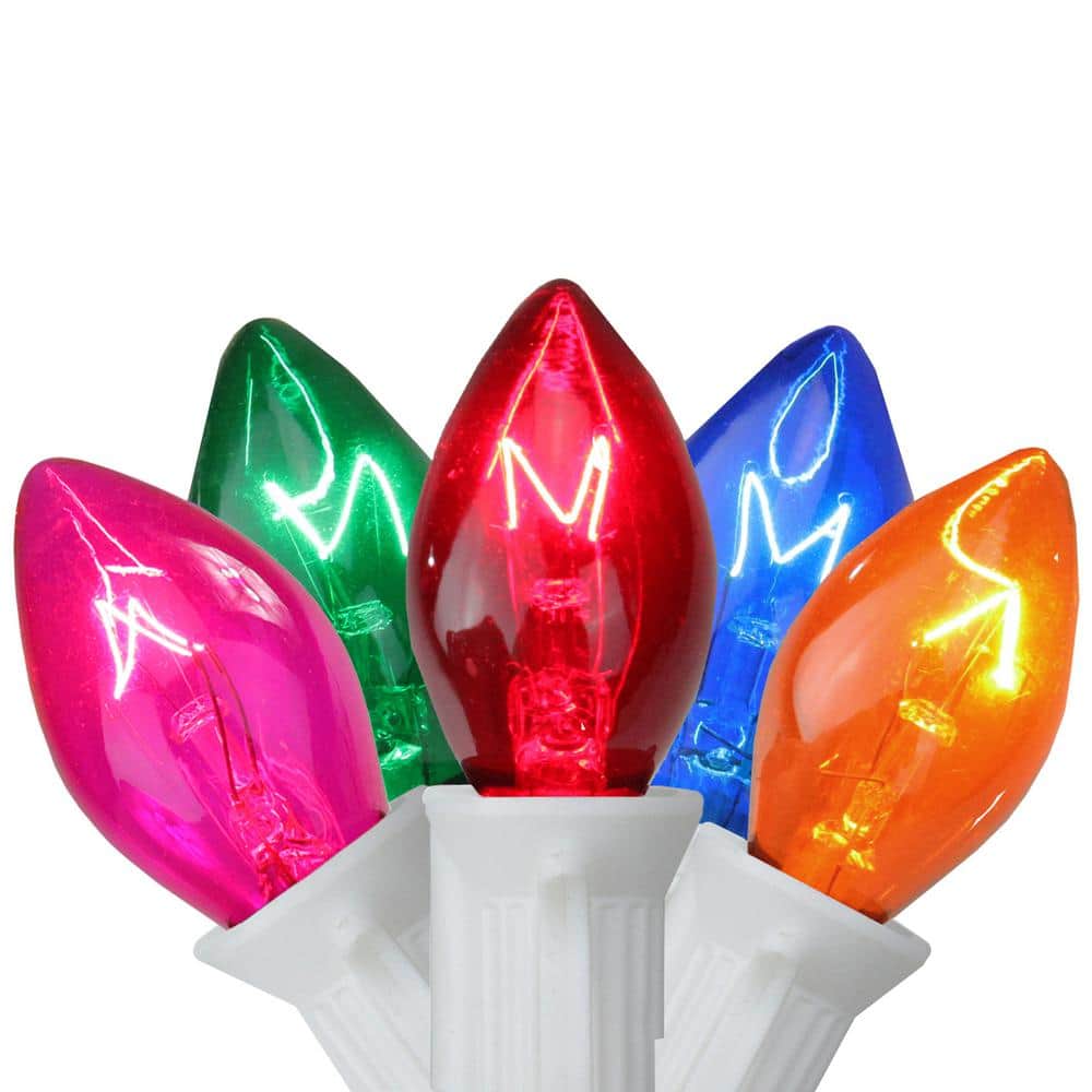 25-Count Multi-Color C7 Christmas Lights 24 ft. White Wire - Hercitys