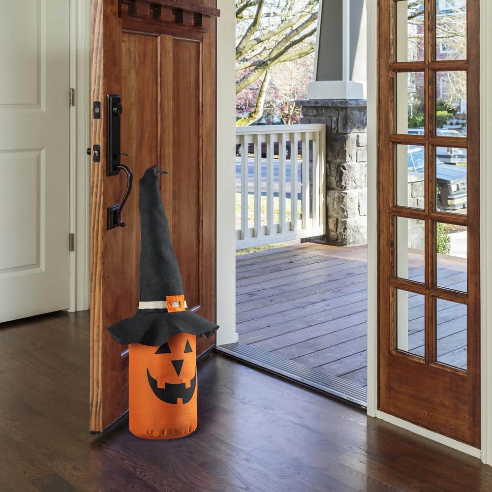 24 in. H Halloween Linen Jack-O-Lantern Doorstop Porch Decor - Hercitys
