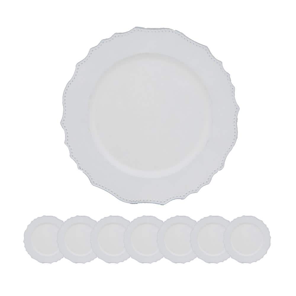 16 in. White Plastic Charger Plate (Set of 8) - Hercitys