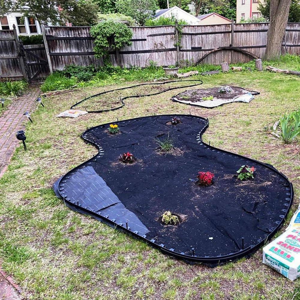 2 in. H x 40 ft. W No-Dig Plastic Landscape Edging Kit, Paver Edging - Hercitys