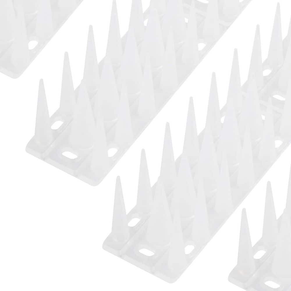 12. 5 in. Plastic Bird Spikes 14.7 ft. Coverage Frosted White - Hercitys