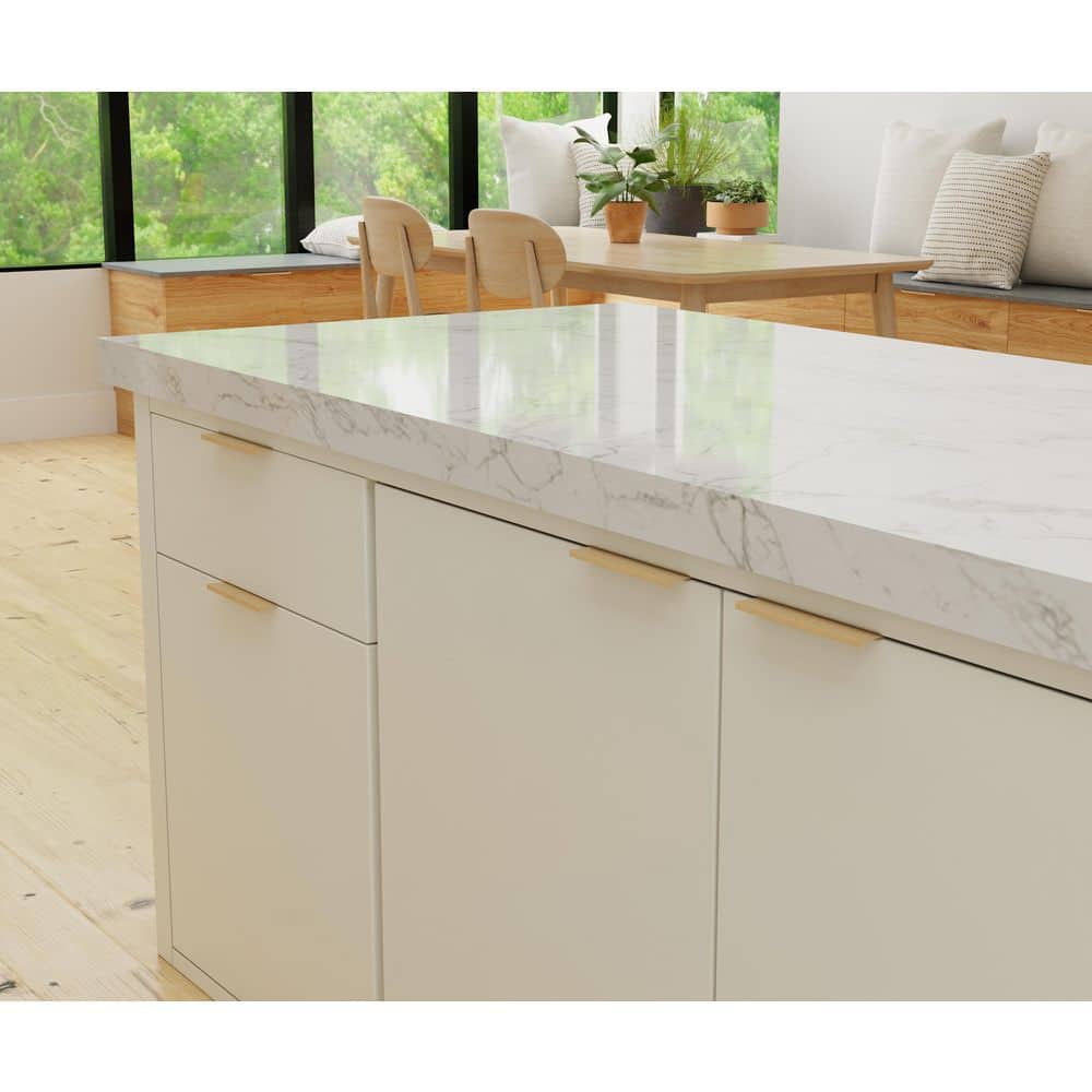 10-Pack Ethan 4 in. (102 mm) Center-to-Center Satin Brass Edge Drawer Pull - Hercitys