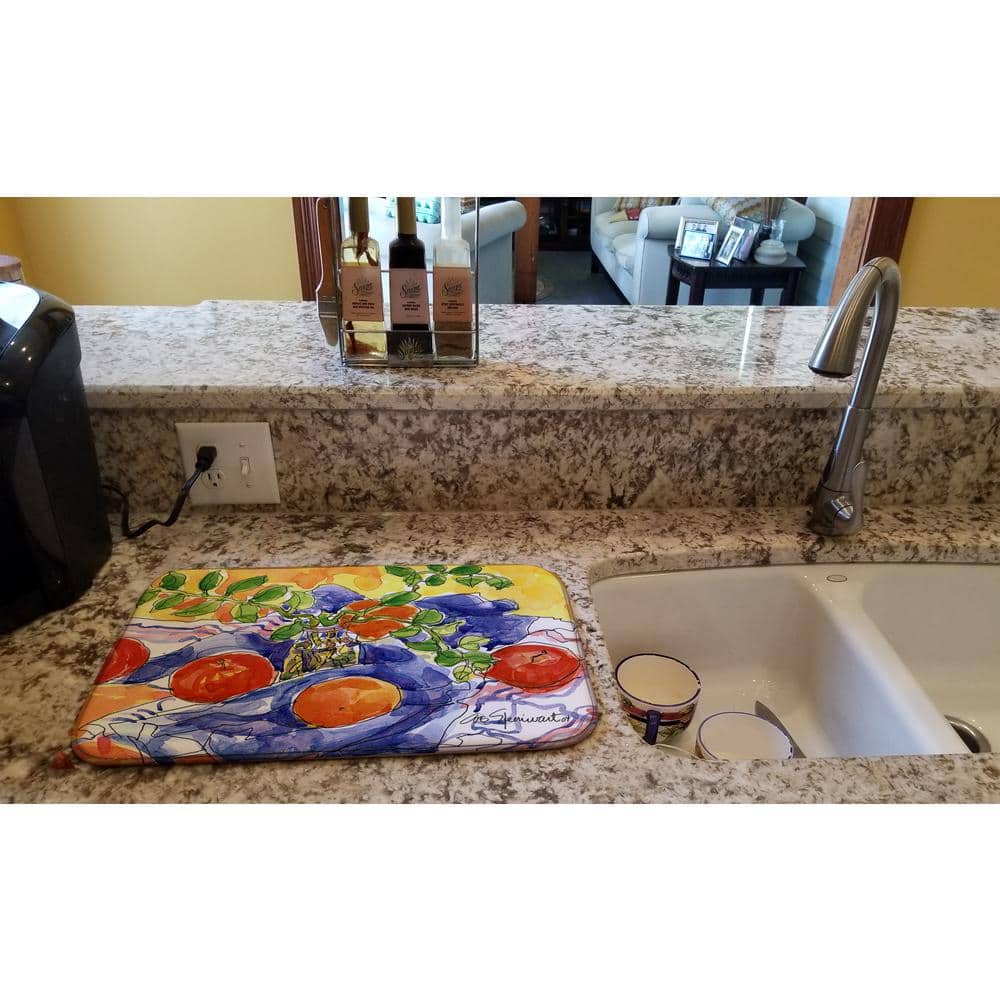 14 in. x 21 in. Multi-Color Apples Dish Drying Mat - Hercitys