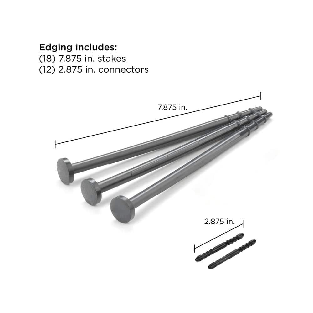 48 in. x 3 in. x 3 in. Gray Brickface Rubber Landscape Edging (6-Pack) - Hercitys