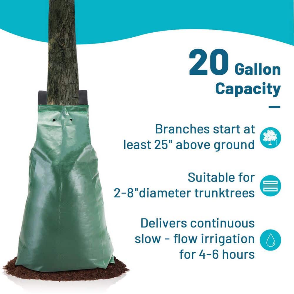 20 Gal. PVC Tree Watering Bag for Slow Release Drip Tree Irrigation (3-Packs) - Hercitys