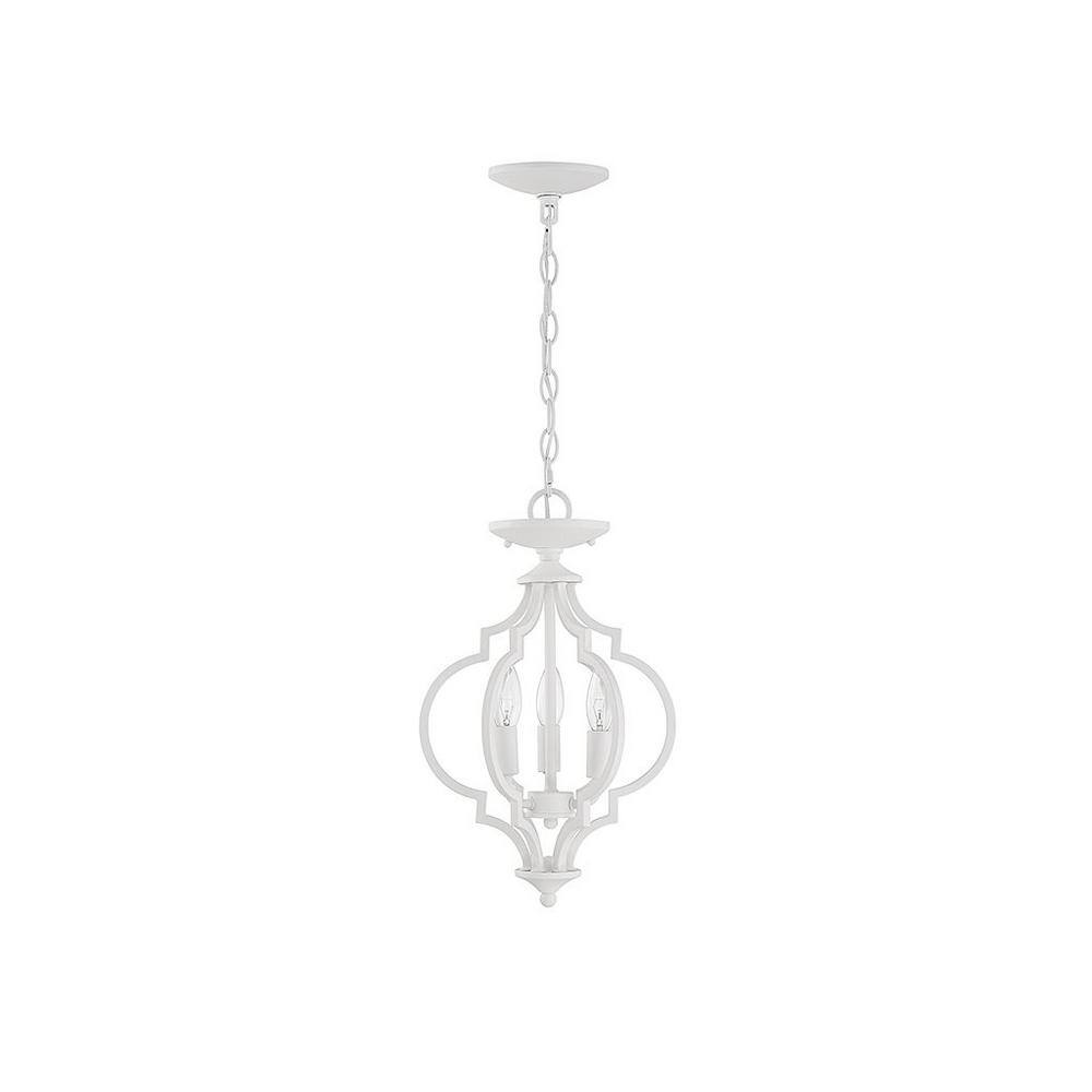 11 in. W x 16 in. H, 3-Light Bisque White Convertible Semi- Flush Mount - Hercitys