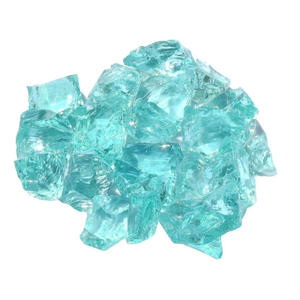 0.36 cu. ft. 1.25 in. to 2 in. Aqua Blue Landscape Recycled Glass- 20 lbs. Bag - Hercitys