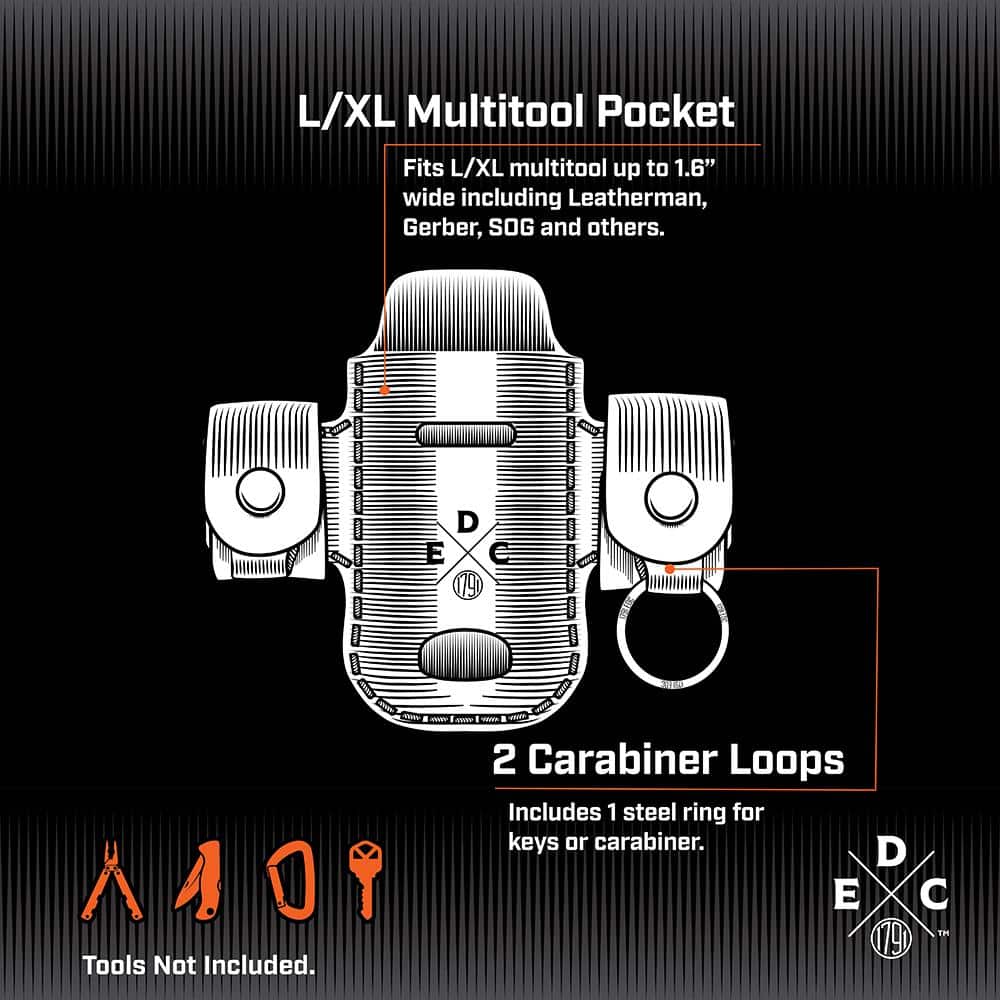 4.9 in. Heavy-Duty Large and XL Burgundy Full-Grain Leather Tool Organizer - Hercitys