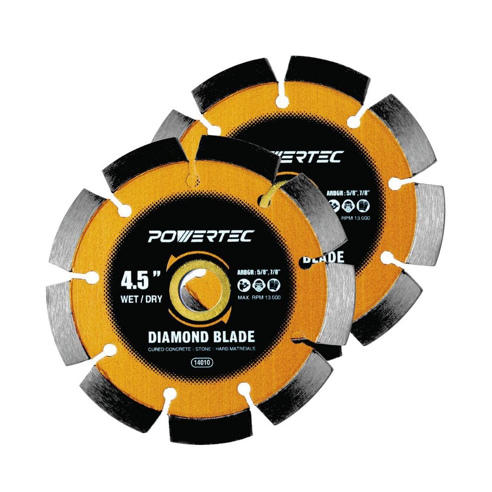 4-1/2 in. Laser-Welded Segmented Rim Diamond Saw Blade for Angle Grinder, Cutting Cured Concrete/Pavers/Masonry, 2PK - Hercitys