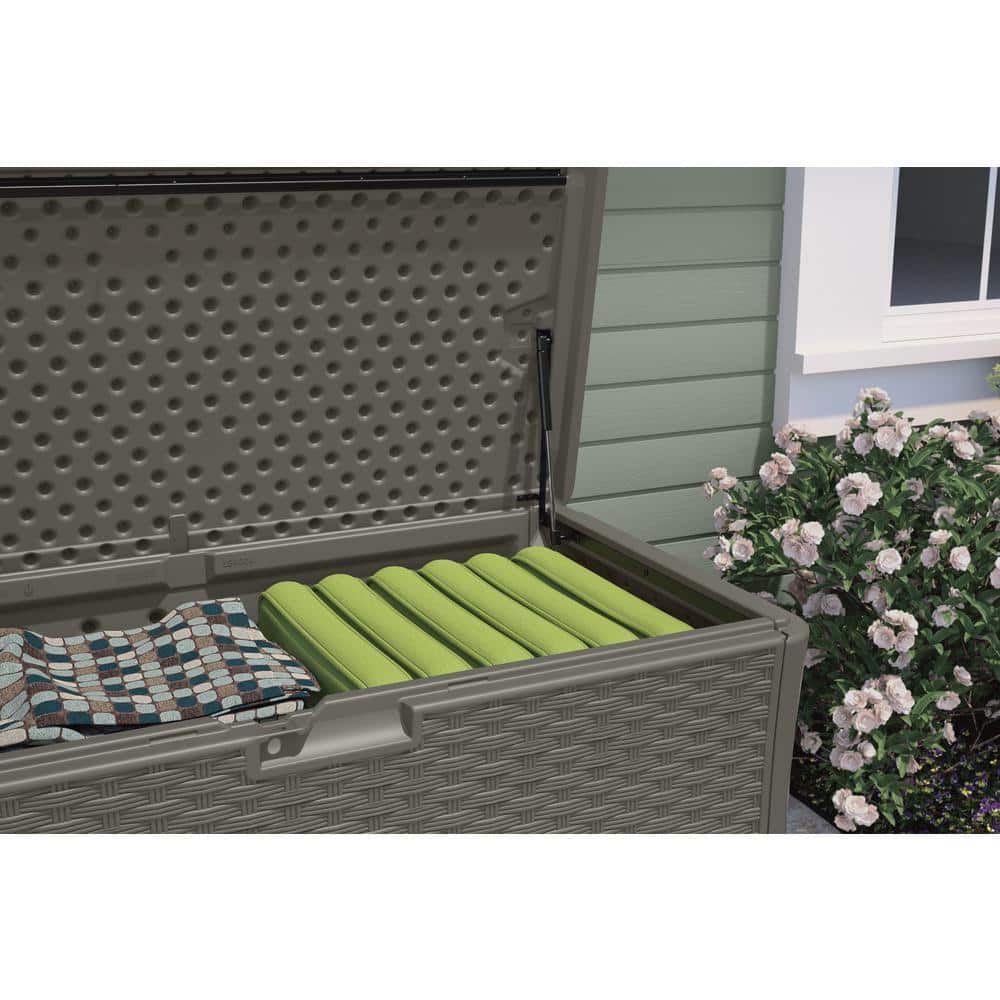134 Gal. Plastic Wicker Deck Box – Stoney - Hercitys