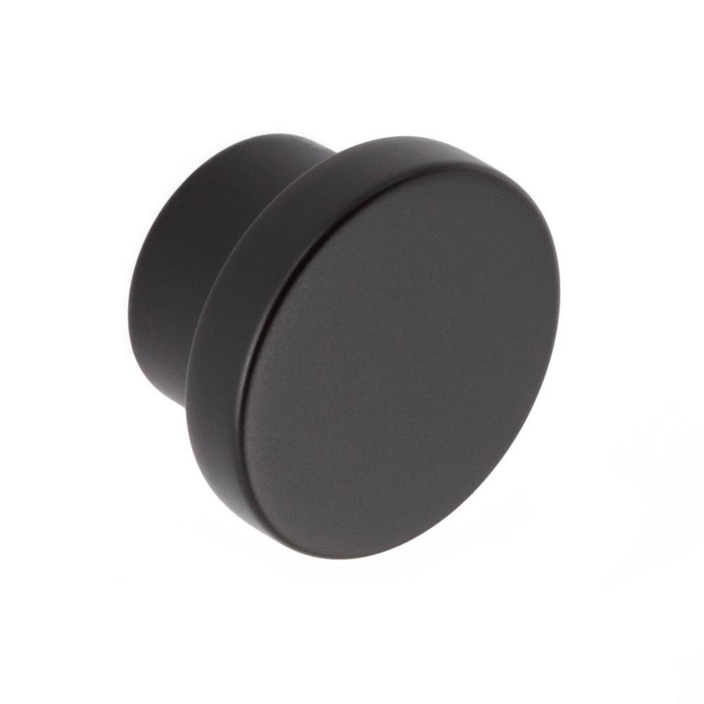 25-Pack Ethan 1-1/4 in. (32 mm) Modern Matte Black Round Cabinet Knob - Hercitys