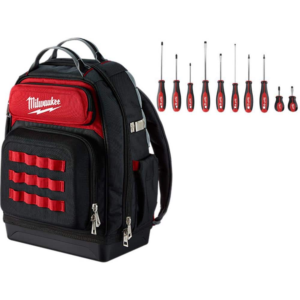 15 in. Ultimate Jobsite Backpack with Screwdriver Set (11-Piece) - Hercitys