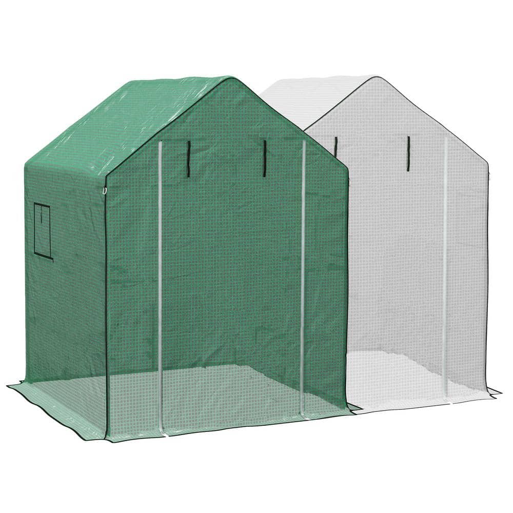55 in. x 56.25 in. x 74.75 in.  Polyethylene (PE) Green and White Greenhouse Cover - Hercitys