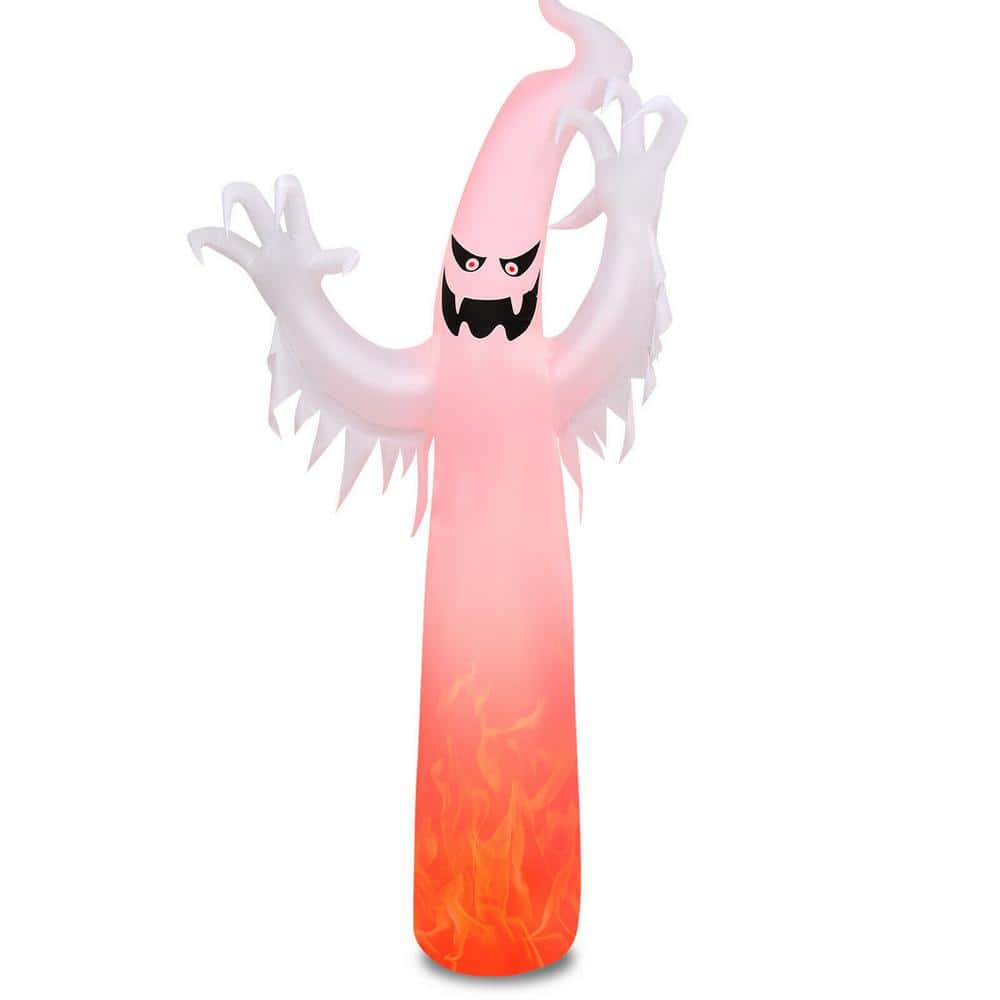 12 ft. Inflatable Halloween Ghost Blow Up Decoration with Built-in Flame Light - Hercitys