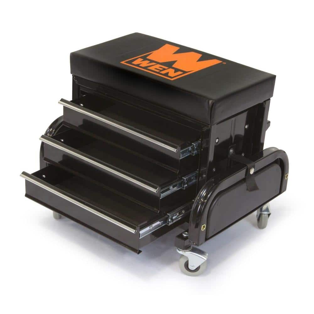 350-Pound Capacity Garage Glider Rolling Tool Chest Seat - Hercitys