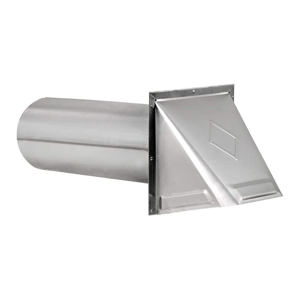 4 in. 26-Gauge Aluminum Wall Exhaust Hood Dryer Vent with Damper and 11 in. Pipe, 344 - Hercitys