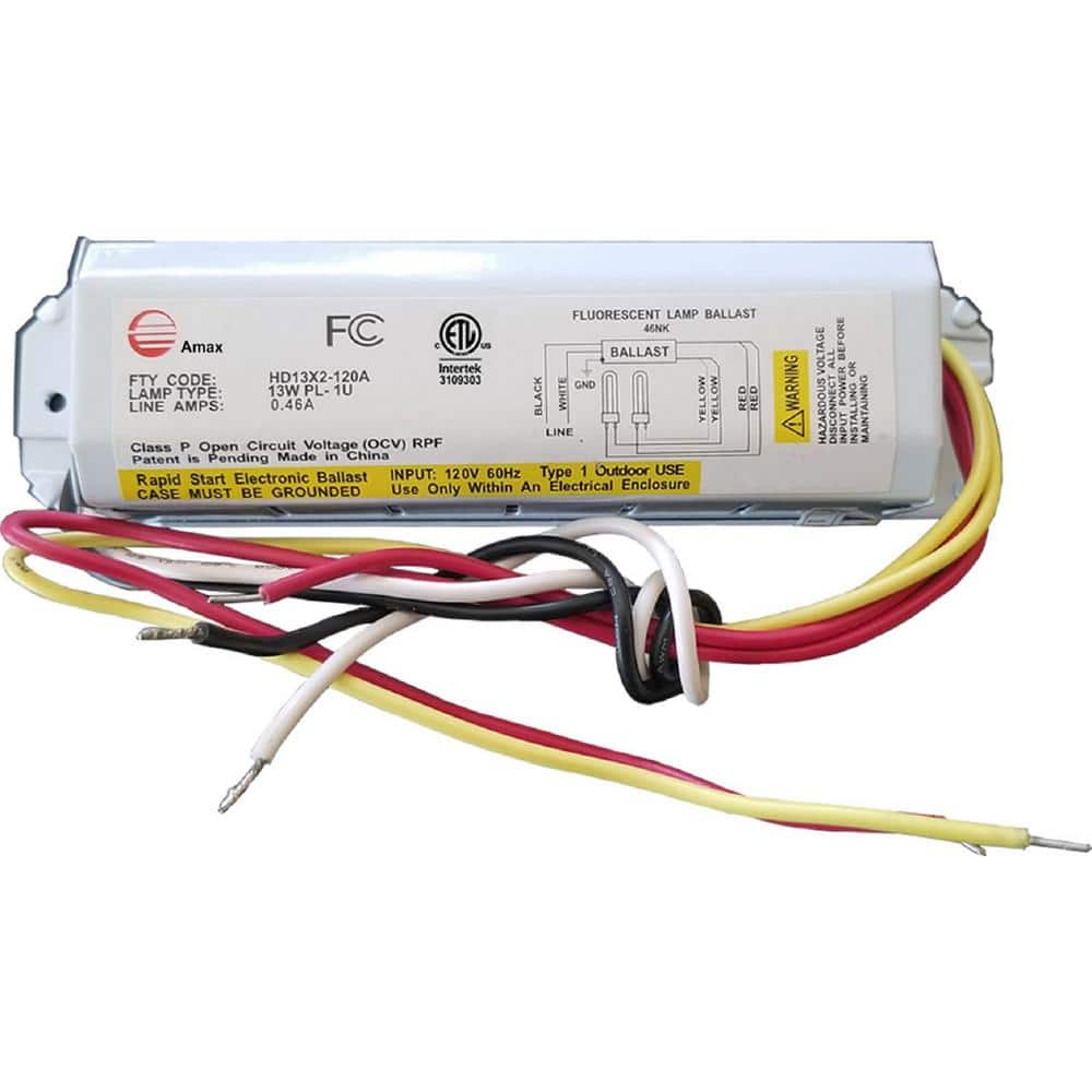 120-Volt 6.63 in. Electronic Ballast 2-PL 13-Watt Lamps - Hercitys