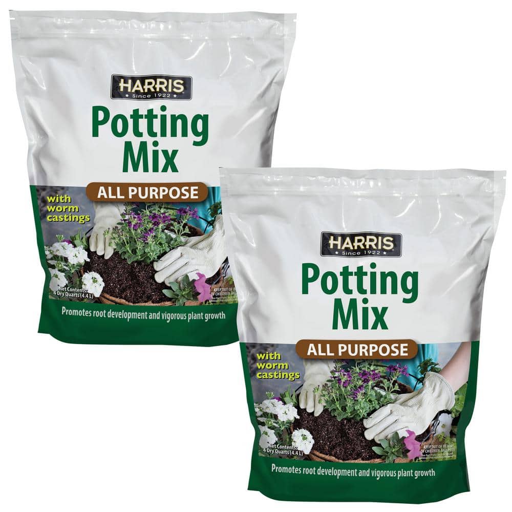 4qt. All Purpose Potting Soil Mix with Worm Castings (2-Pack) - Hercitys
