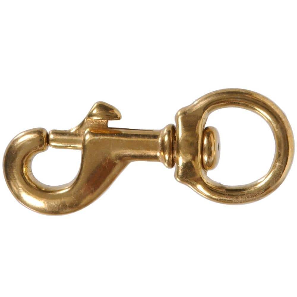 1-1/4 x 4-3/4 in. Bolt Snap with Round Swivel Eye in Solid Brass (10-Pack) - Hercitys