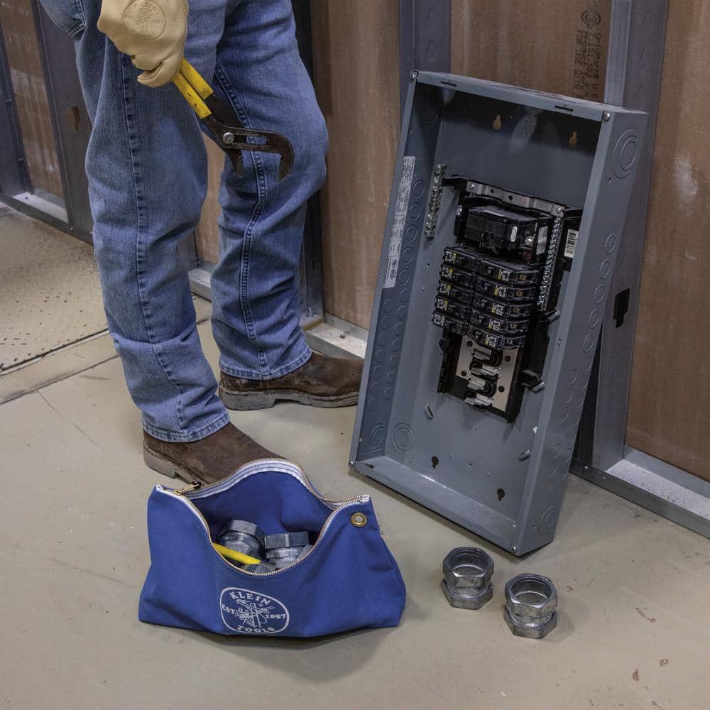 10 in. Consumables Blue Canvas Zipper Bag - Hercitys