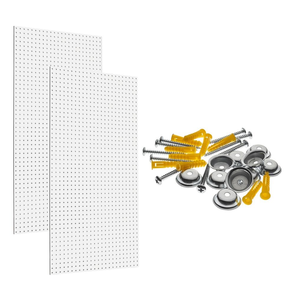 24 in. H x 42 in. W Pegboard 2-Pack White High-Density Fiberboard - Hercitys