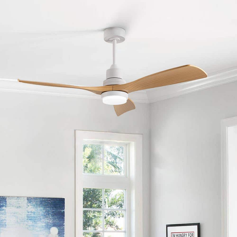 52 in. Outdoor/Indoor White Ceiling Fan with LED Light - Hercitys