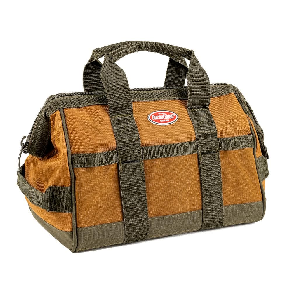 12 in. Gatemouth Tool Bag with zippered top and 16 Total Pockets - Hercitys
