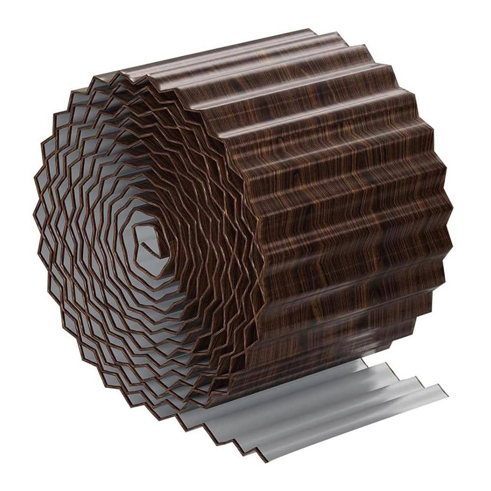 240 in. x 6 in. Sturdy Corrugated Metal Garden Edging Brown Durable Landscape Border for Lawn and Flower Bed - Hercitys