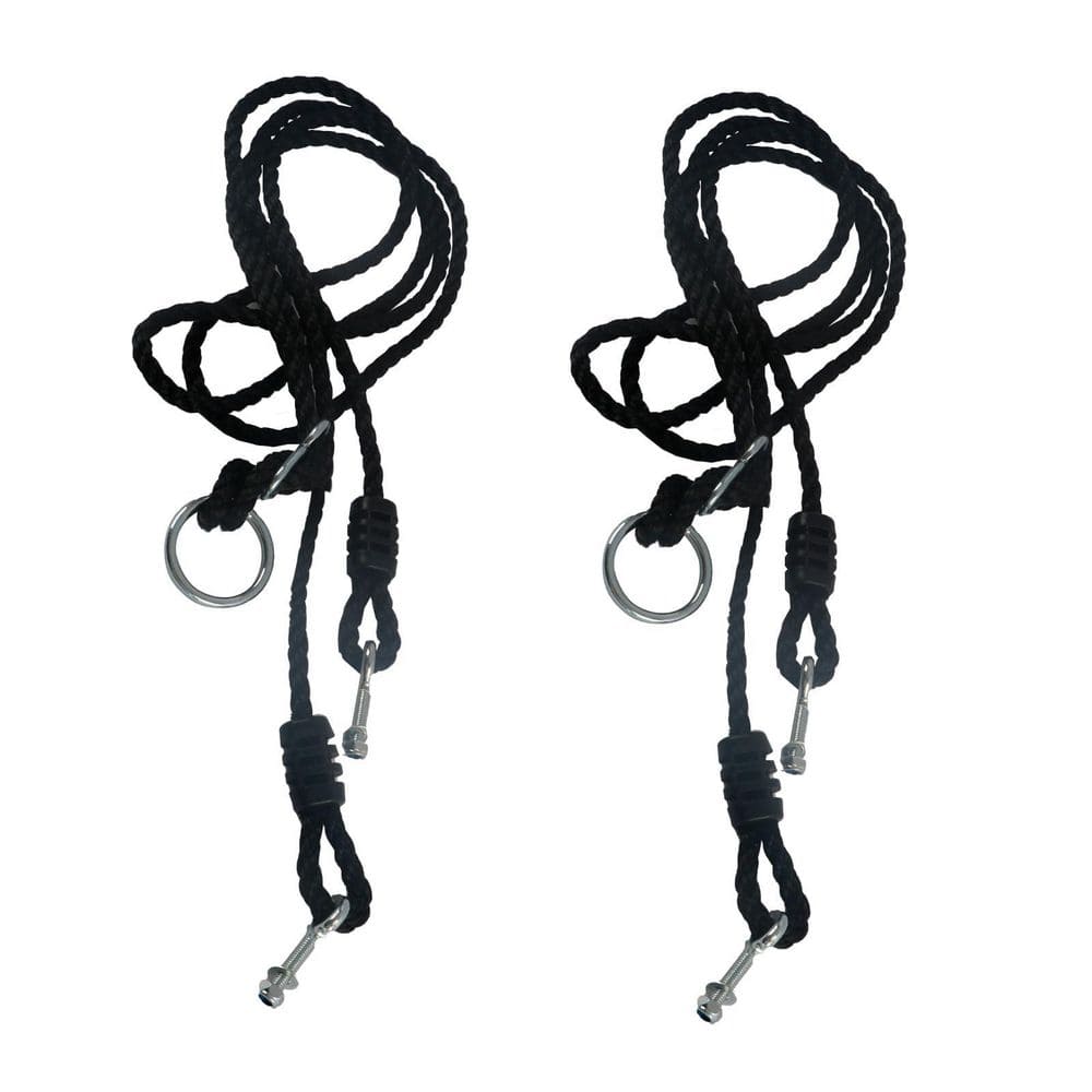 47 in. to 71 in. Adjustable 550 lb. Capacity Saucer Swing Replacement Straps, Black (2-Pack) - Hercitys
