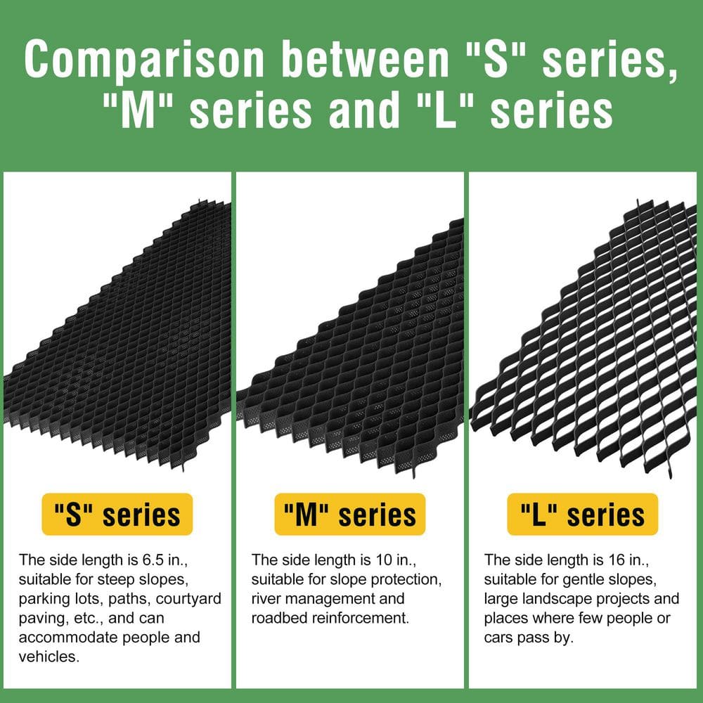 10 ft. x 16.5 ft. x 3 in. L Series Plastic Ground Geo Grid Driveway Ground Pavers Geocell - Hercitys
