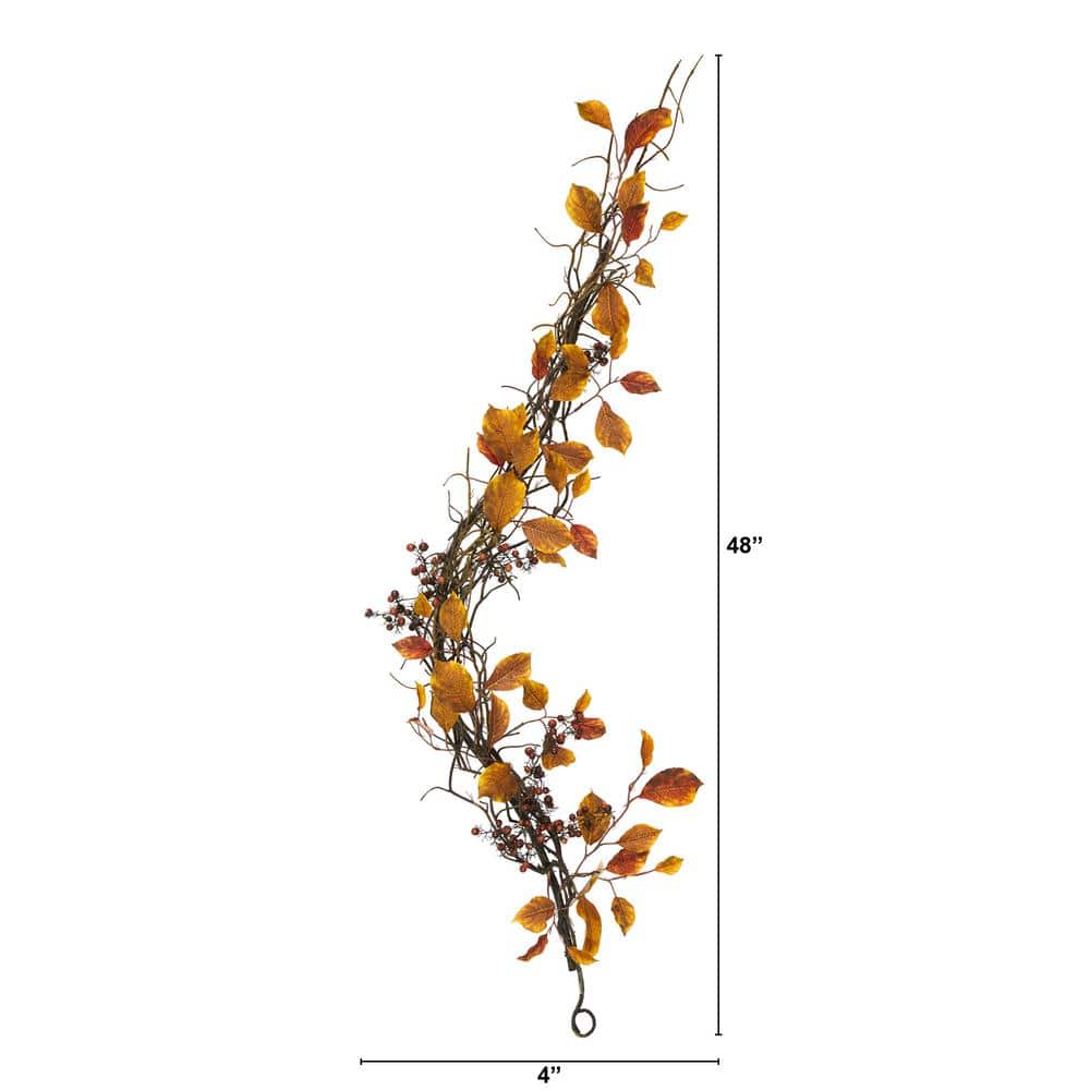 4 ft. Fall Foliage, Berries and Twig Artificial Garland - Hercitys
